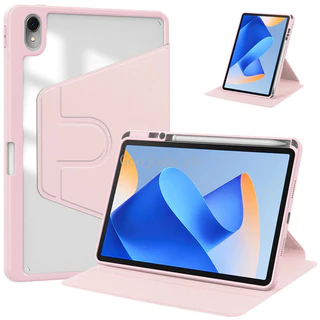 เคสแท็บเล็ต 360 องศา สำหรับ Samsung Tab S6 lite Tab S7 S8 S9 FE Tab A9 Plus A7 lite S10FE หลังโปร่งใส มีช่องใส่ปากกา