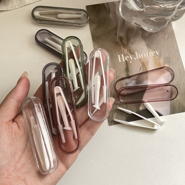 HappyThai  ไม้คีบคอนแทคเลนส์ แหนบจับคอนแทคเลนส์ ชุดกล่องแหนบ แบบพกพา พร้อมส่ง