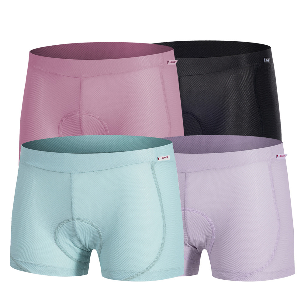 Santic ขี่จักรยานชุดชั้นในสตรีกางเกงขาสั้นจักรยาน 4D Padding Breathable กันกระแทกแห้งเร็ว WL3C06025
