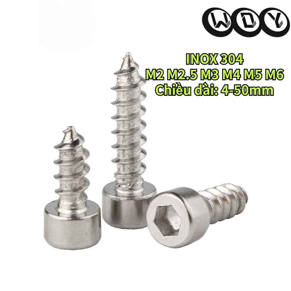 [YTH2] หัวจม สกรู เกลียวปล่อย สแตนเลส 304 Hexagon socket cheese head self-tapping screws SUS304 M2-M6
