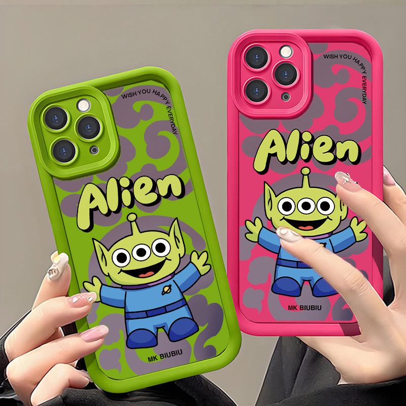 เคส OPPO A60 A57 2022 A5S A7 A12 A3S A31 A53 A33 A5 A9 2020 A77S A55 A58 A39 A93 A94 A95 A78 4G A77 A54 A74 A98 5G Y0073S Alien dog Luxury Macaron Candy Color soft Cover phone Case