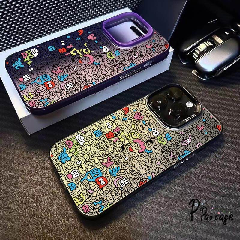 กราฟฟิตีการ์ตูนแฟชั่น TPU อ่อนเข้ากันได้เคสไอโฟน 16 11 7Plus 15 12 14 13 Pro Max XR X XS Max 16 7 14 8 Plus SE 2020 เคส