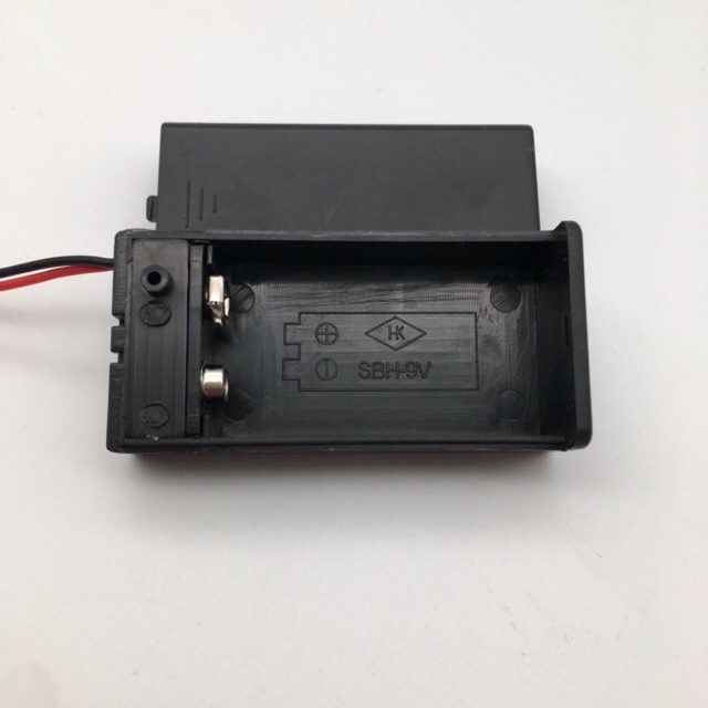 รางถ่าน9V.กล่องถ่าน9V กระบะถ่าน9V แบบมีฝาพร้อมสวิตย์เปิดปิด พร้อมสายไฟดำแดง