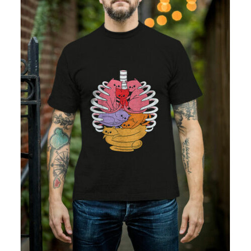 Human Anatomy Inspi Cat Organs Related Rib Cage Design เสื้อยืด
