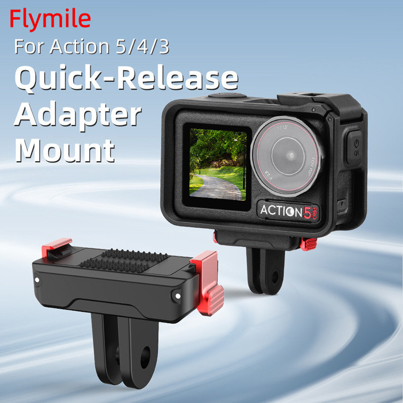 กล้องกีฬา Magnetic Quick Release ฐานสําหรับ DJI Osmo Action 5 Pro/4/3 Quick Release อะแดปเตอร์ฐานขยาย Action 5 Pro อุปกรณ์เสริมฐานอะแดปเตอร์