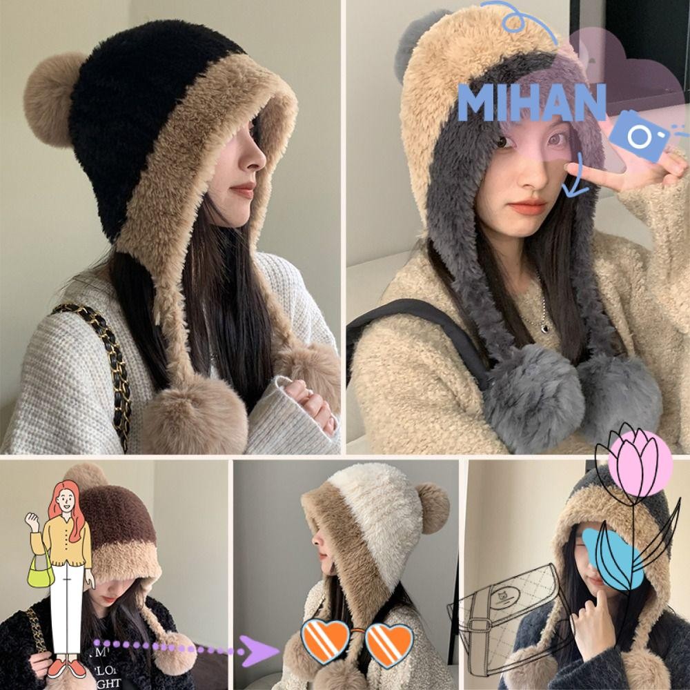 Mh หมวกตุ๊กตา, กันลม Coldproof Warm หนา Bonnet Caps, Casual สีทึบป้องกันหูสําหรับฤดูใบไม้ร่วงฤดูหนาว