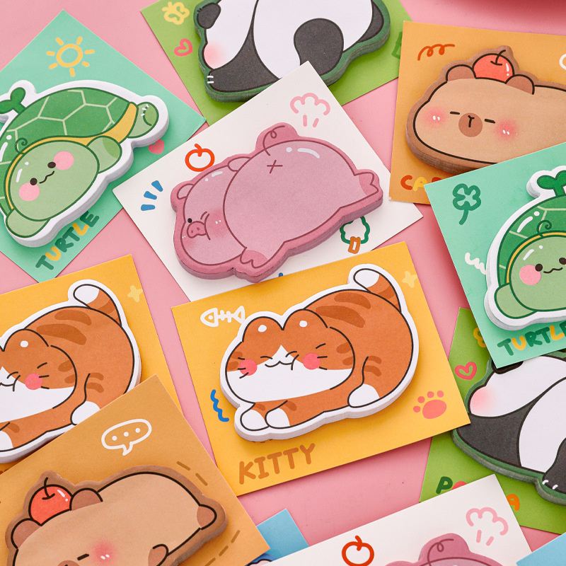 30 ชิ้นสัตว์น่ารัก Sticky Notes น่ารัก Kawaii Sticky กระดาษสนุก Pastel Art Party Self กาว Notepads สําหรับเด็กผู้หญิงโรงเรียนเครื่องเขียนสํานักงาน