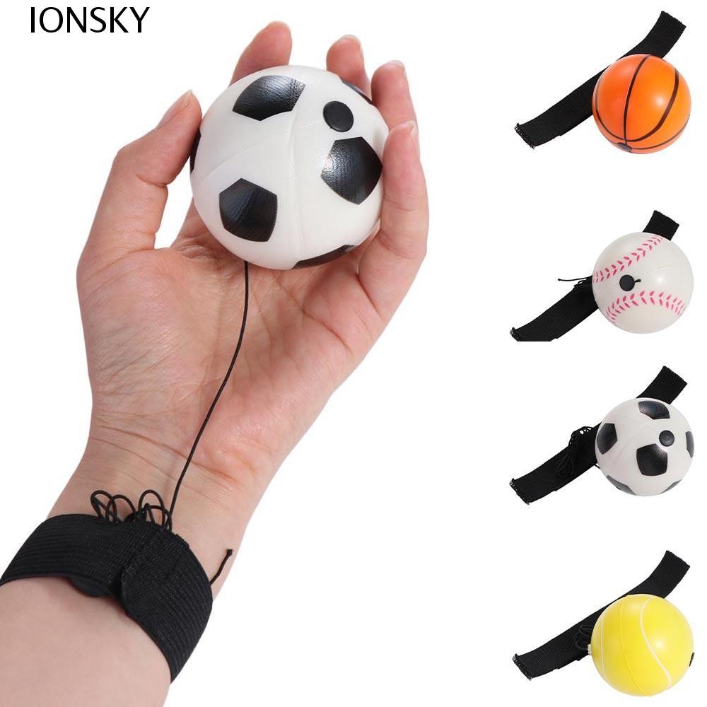 Ionsky Elastic Bouncing Return Ball, On String Boring Hand Rebound Ball, ตลกออกกําลังกายกีฬาเบสบอลฟุตบอล Bouncy Ball พร้อมสายยืดหยุ่น Party