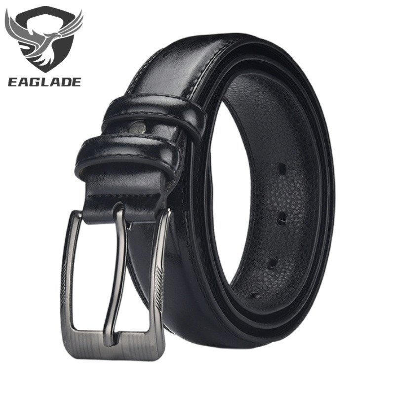 EAGLADE เข็มขัดหนังสําหรับผู้ชาย 222 สีดํา Casual คุณภาพสูง G07