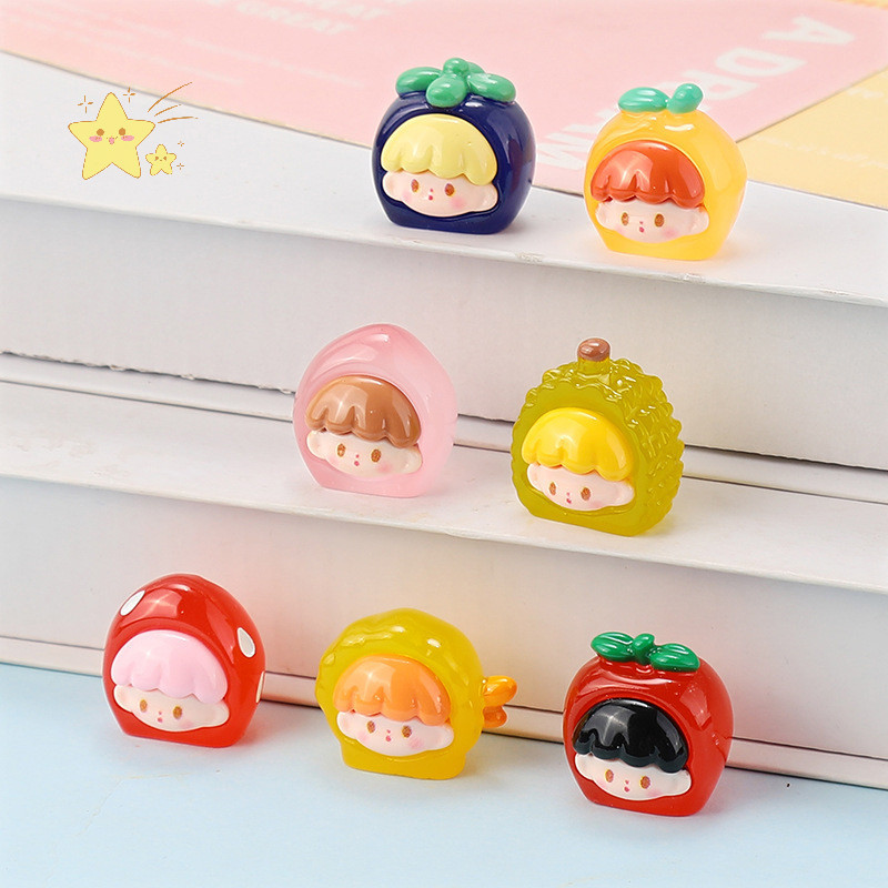 เรซิ่นการ์ตูนส่องสว่างผลไม้สามมิติ DIY เครื่องประดับอุปกรณ์เสริมพวงกุญแจรถจี้วัสดุทําด้วยมือ