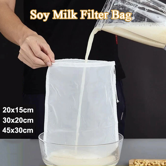 ครัว เชือกรูด กรอง-ทนทานนมถั่วเหลืองกรองถุงตาข่าย-นํามาใช้ใหม่ไนล่อนบีบกรองตาข่าย-สําหรับไวน์ถั่วนมชากาแฟโยเกิร์ต - รูปที่ 2