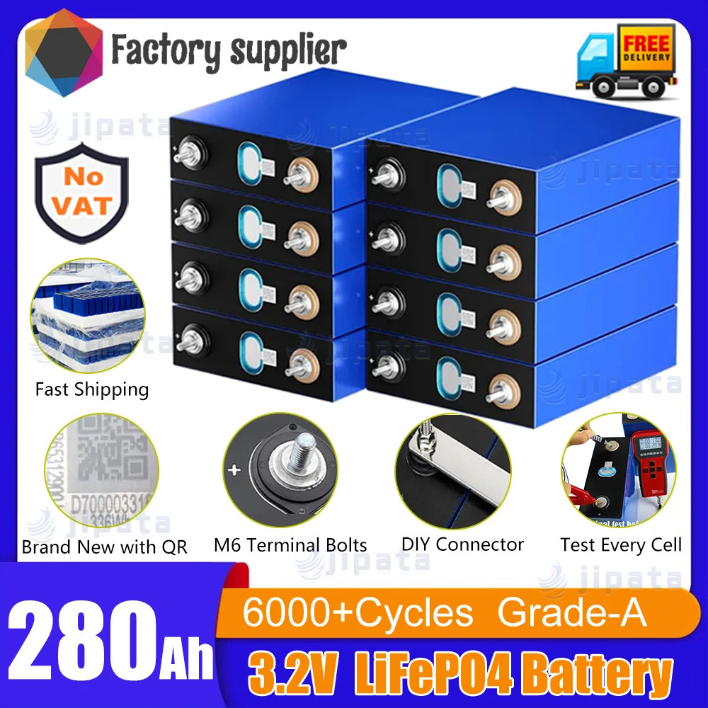 (✅ขายส่ง)แบตเตอรี่​ลิเธียม​ฟอสเฟตCATL 120AH/280AH lithium Lifepo4 3.2V 12v GRADE AAA​​ระบบโซล่าเซลล์