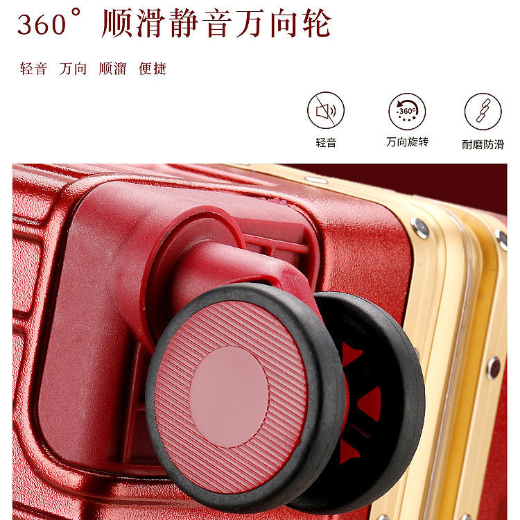 Pengsen Kangaroo กระเป๋าเดินทางรถเข็น High-End กรอบอลูมิเนียมขนาดใหญ่ความจุนักเรียนรหัสผ่านกรณีทนทานสูง-Appearance ชุด