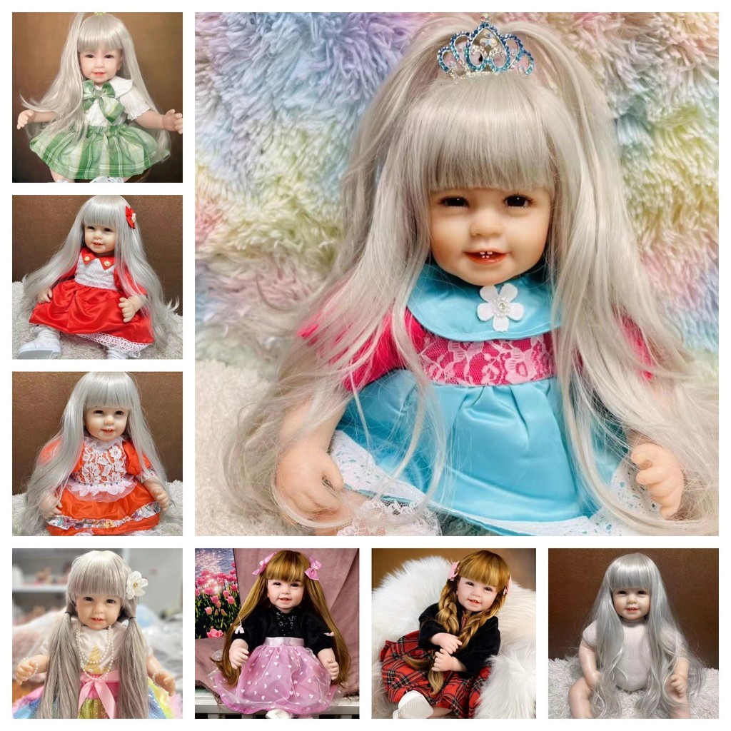 การเกิดใหม่ ตุ๊กตา55เซนติเมตรของแท้สี่ฟันผ้าน่ารักร่างกายหลากหลายรูปแบบที่มีอยู่การเกิดใหม่ตุ๊กตามือวาดหลอดเลือดดําที่มองเห็นได้นุ่มตุ๊กตาเจ้าหญิงของขวัญวันเกิดเล่นบ้านของเล่นเพื่อการศึก