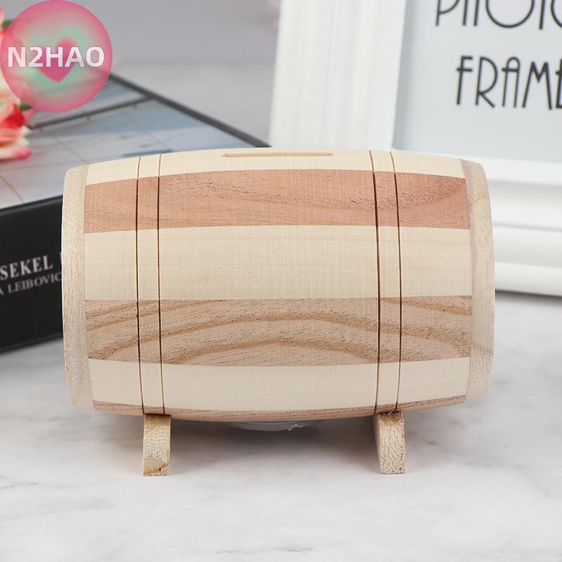 N2hao 1 Bank Piggy Bank กล่องเงิน Wine Saving กล่องไม้ Bank Piggy Bank n