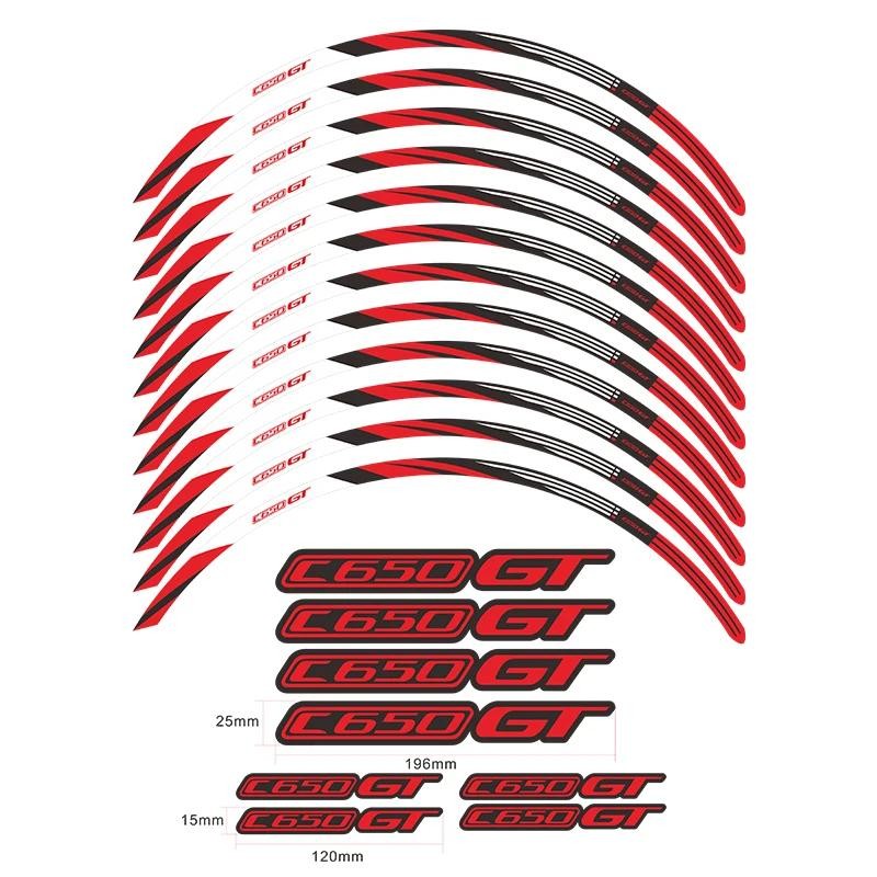 สติ๊กเกอร์ติดล้อรถจักรยานยนต์กันน้ําขอบลาย C650GT อุปกรณ์เสริมสําหรับ BMW C 650 C650 GT 2012-2020 20