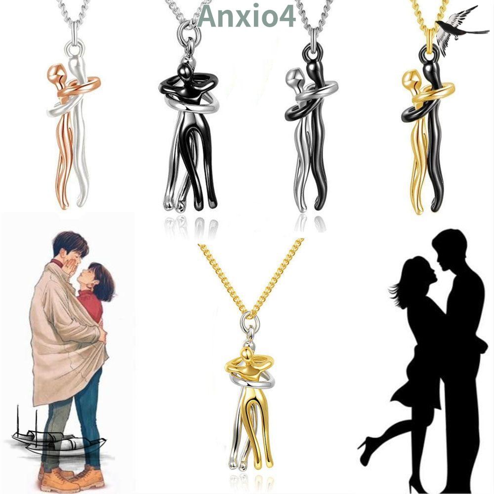 Anxio4 คู่กอดจี้แฟชั่นเครื่องประดับสร้อยคอสไตล์รัก