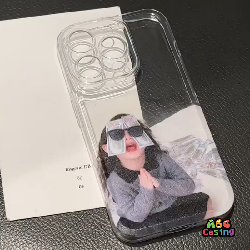 เคสสำหรับ IPhone 11 13 14 16 12 15 Pro Max 16 14 15 7 8 Plus XS XR MAX X SE 2020 เคสนิ่มลายสาวน้อยผู้ร่ำรวย - รูปที่ 4