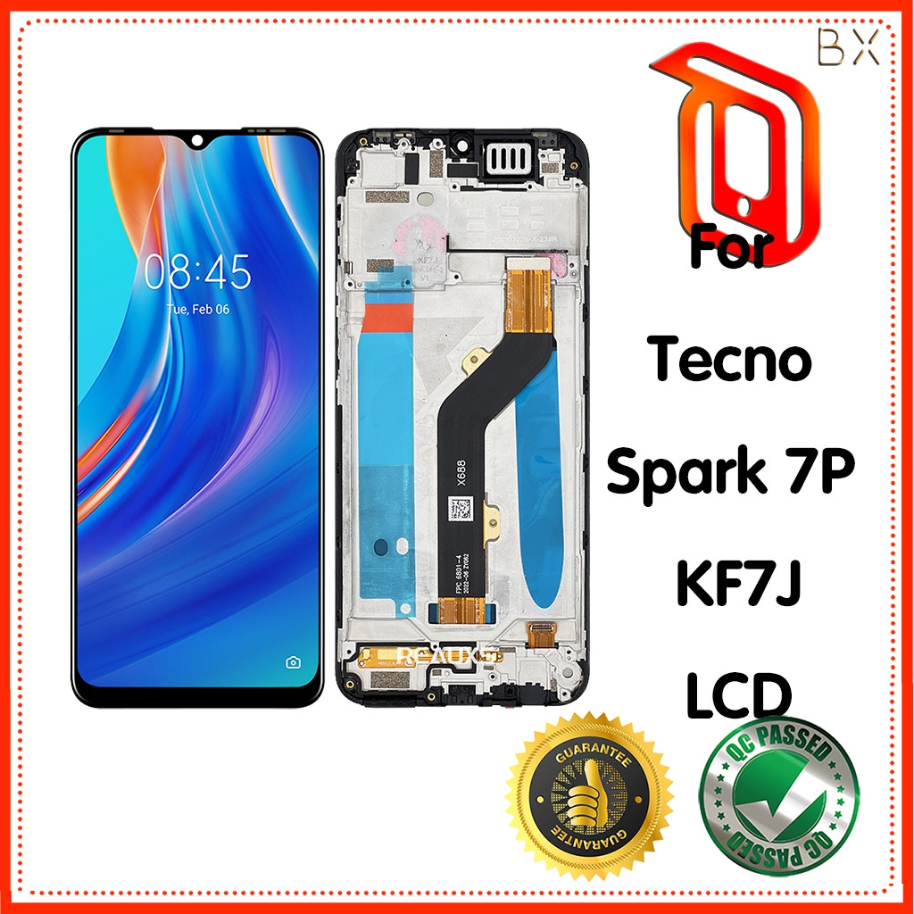 สําหรับ Tecno Spark 7P KF7j จอแสดงผล LCD Touch Screen Digitizer Assembly Repair อะไหล่