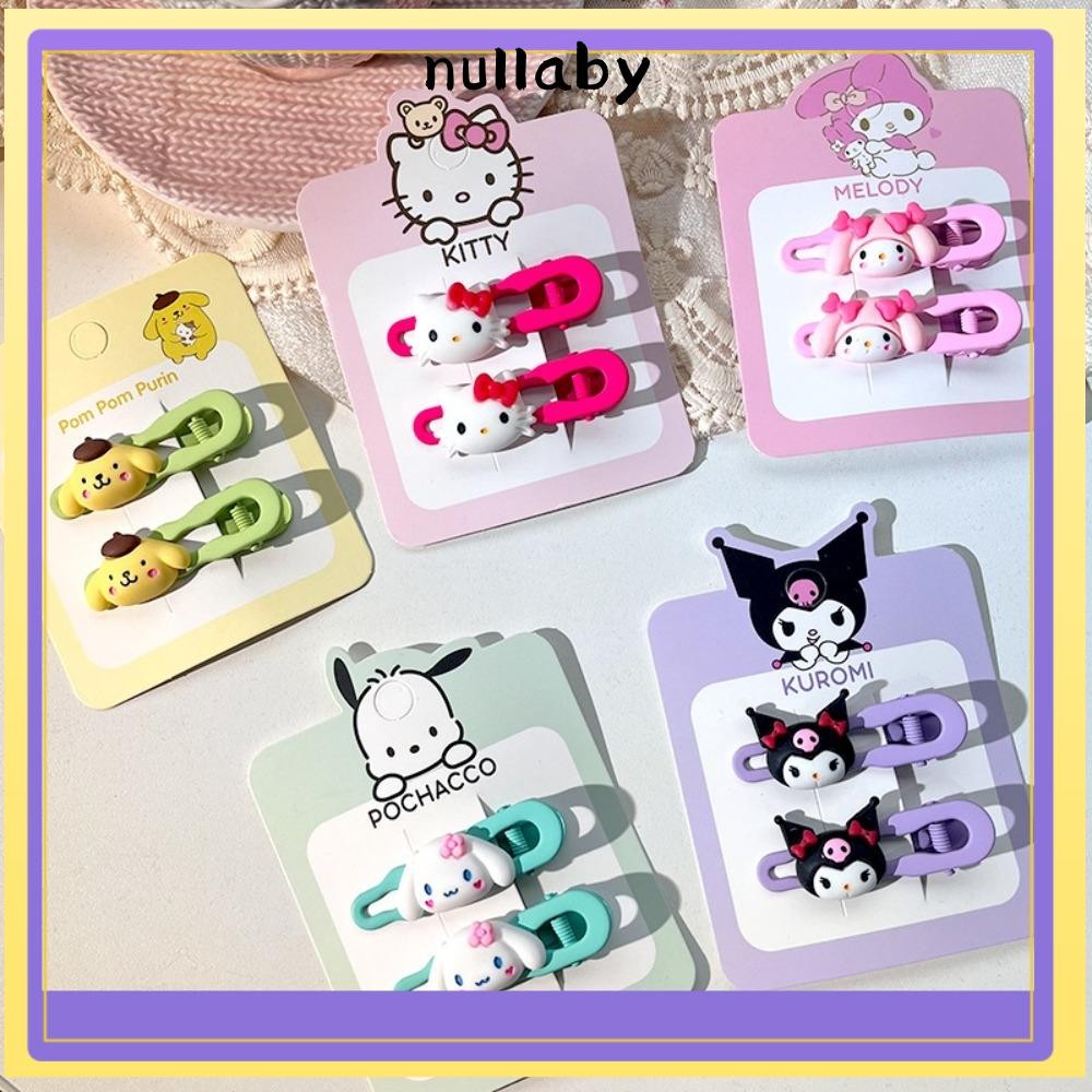 NULLABY ชิ้นセット Sanrio กิ๊บติดผม Cinnamoroll Kuromi My Melody ดีไซน์การ์ตูน Duckbill Hairpin แฟชั่นน่ารัก Kawaii Hello Kitty อุปกรณ์เสริมผม