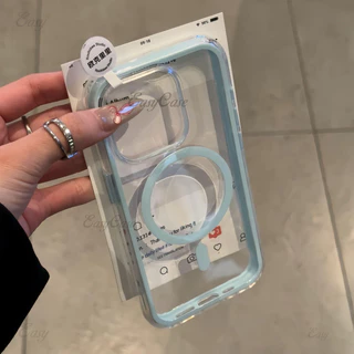 Simple 2-in-1 โปร่งใส เคสโทรศัพท์สําหรับ iPhone 16 15 14 13 12 11 Pro Max ป้องกันลื่นและป้องกันการตกกระแทกฝาหลัง