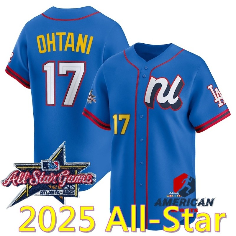 2025 All-Star National League Los Angeles Dodgers LA Mens 17 Shohei Ohtani Jersey Blue Baseball Jers