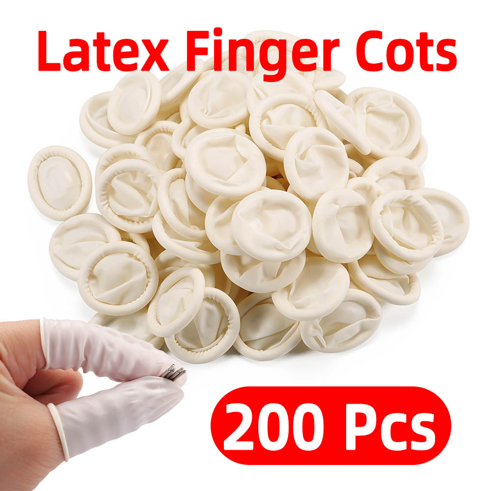 200pcs ทิ้ง Latex Finger Cots นาฬิกาซ่อมเครื่องมือยาง Dust-free Finger Cot DIY เครื่องมือถุงมือซิลิโคน UV เรซิ่นกาวแม่พิมพ์อีพ็อกซี่