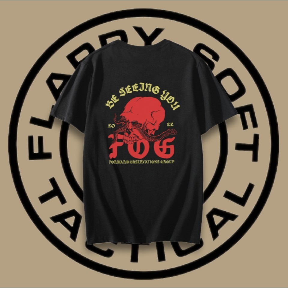 เสื้อยืดคอตตอนพิมพ์ลาย Forward Wind Tactical Observe Fog "See You" สำหรับผู้ชาย