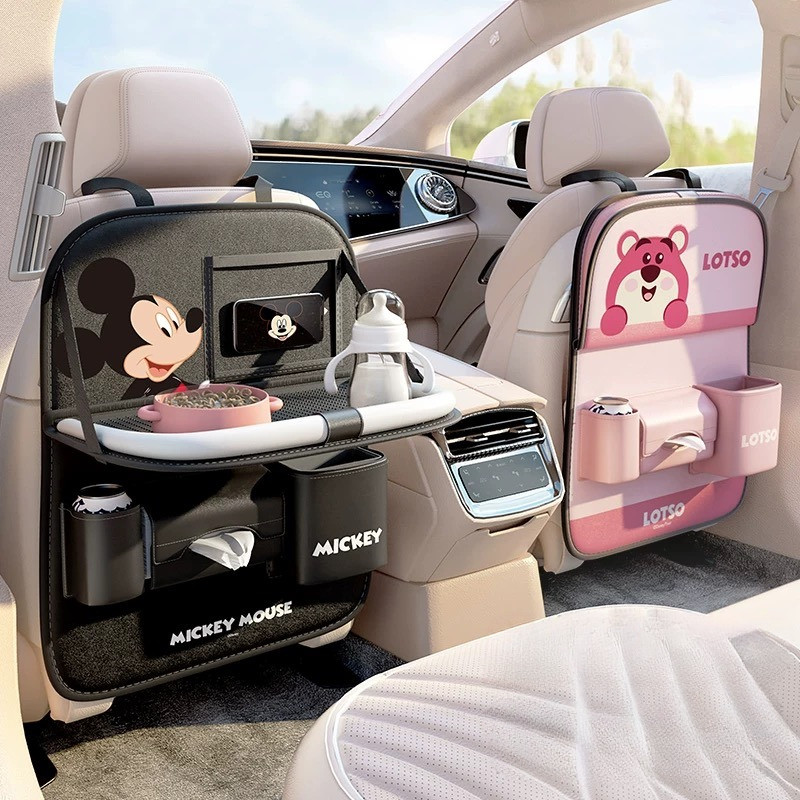 COD/Mikey ถังขยะรถยนต์ ถังเก็บของในรถยนต์ PU กระเป๋าเก็บของในรถ กล่องเก็บขวดน้ำ ที่เก็บของในรถ