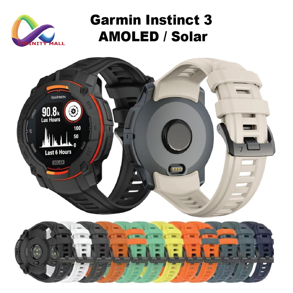 สายซิลิโคน สำหรับ Garmin Instinct 3 / E / AMOLED 50 / 45 mm / Solar silicone strap