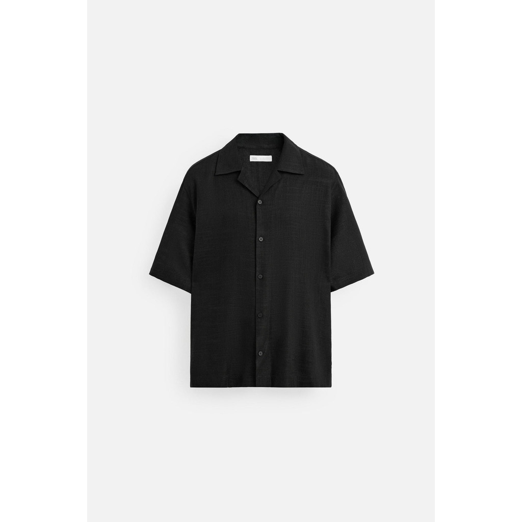 Linen Shirt Black Relaxed Fit