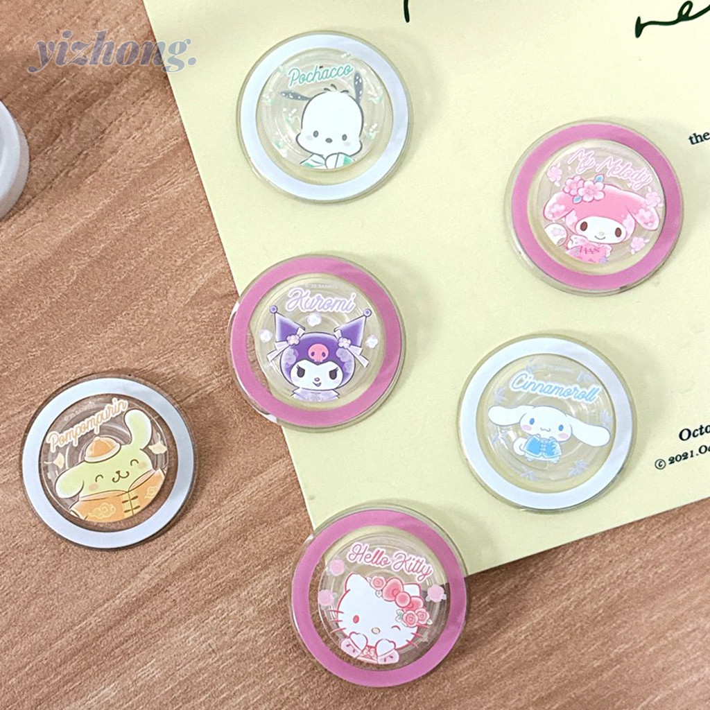 ทรงกลมที่วางโทรศัพท์แม่เหล็กดึงดูดการ์ตูน Kuromi Cinnamoroll Pachacco สุนัข Melody Kickstand สําหรับโทรศัพท์มือถือ Naked Magsafe กรณีแท็บเล็ตโทรศัพท์มือถือ Anti-drop PC Bracket