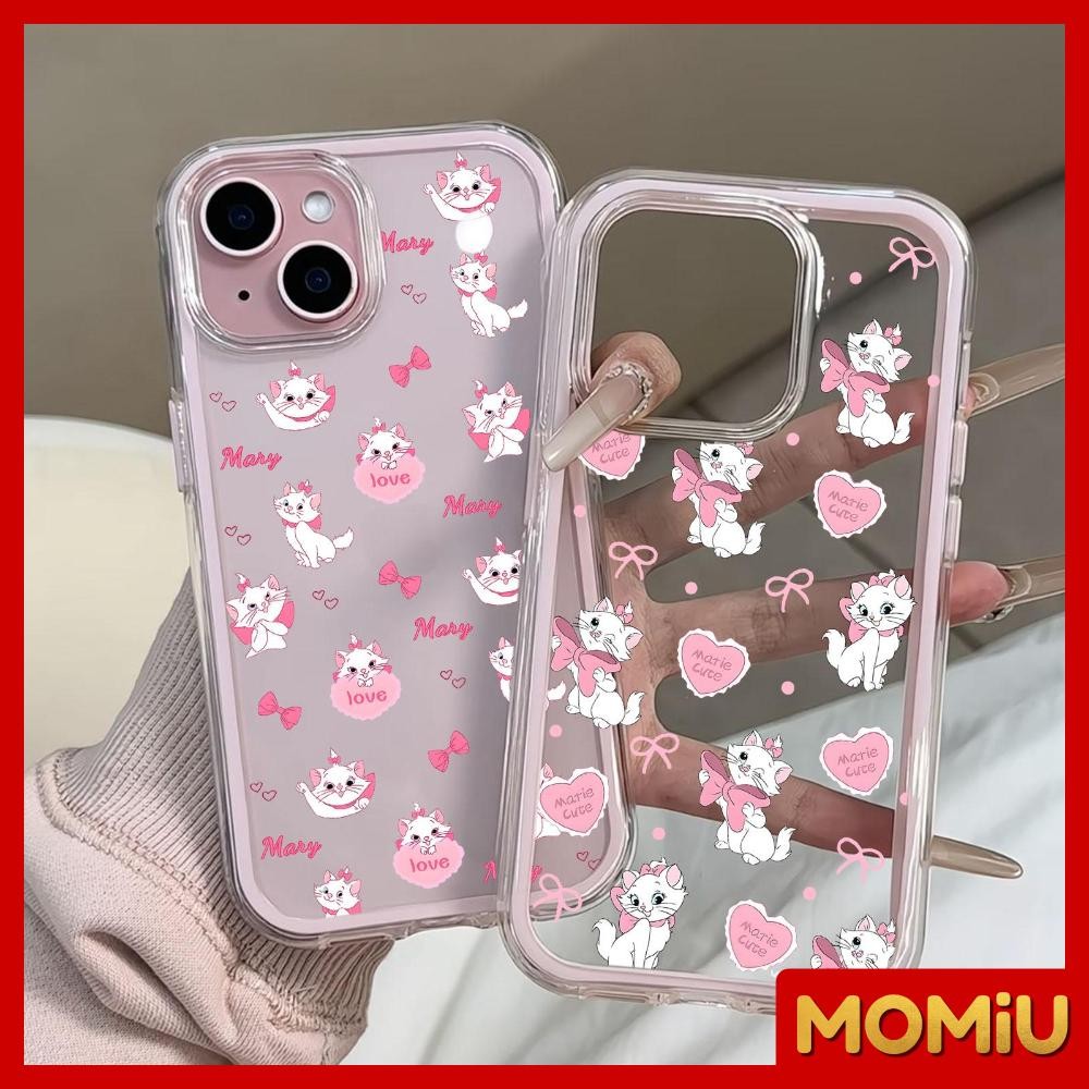 MOMiU - นิ่ม 2in1 สีแคนดี้ เข้ากันได้สำหรับ เคสไอโฟน11 เคส iphone 16 Pro Max 7Plus XR 12 13 14 15 หัวใจสีชมพูและลูกแมว