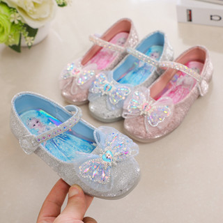 รองเท้าแบนสำหรับเด็กแบบเจ้าหญิงเอลซ่า นุ่มและสวมใส่ง่าย แฟชั…