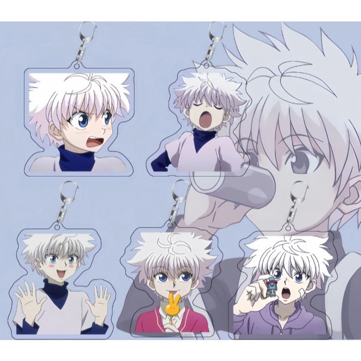 Killua Zoldyck พวงกุญแจจิบิอะนิเมะหัวใหญ่ - พวงกุญแจอะคริลิคใสนักล่าตลอดกาล