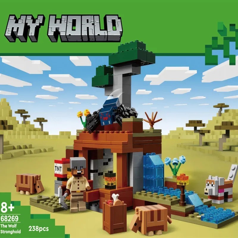 เข้ากันได้กับเลโก้บล็อกตัวต่อ Minecraft Series 21269 Armadillo Mineral Adventure Children Male Educa