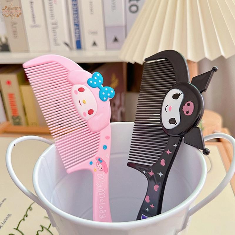 Ank Sanrio Hello Kitty Comb Cinnamoroll Kuromi หนาแน่นฟันหวี My Melody แต่งหน้าหวีผมเรียบหวีผม EN