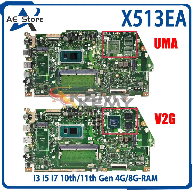 AE X513EA เมนบอร์ดสําหรับ ASUS X513EQ X513EP R513E K513E A513E แล็ปท็อป CPU I3 I5 I7 10th/11th Gen 4