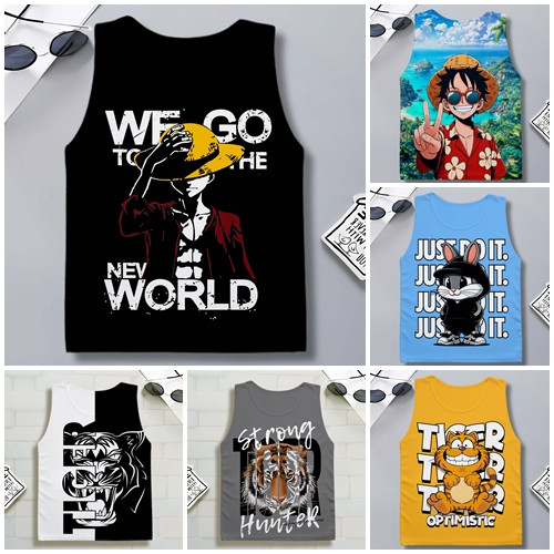 เสื้อกล้ามเด็กผู้ชาย เสื้อเด็ก ชุดเด็ก  ลายการ์ตูน  น่ารัก ใส่สบาย ไม่ร้อน  ตั้งแต่ 6 เดือน -  8 ขวบ