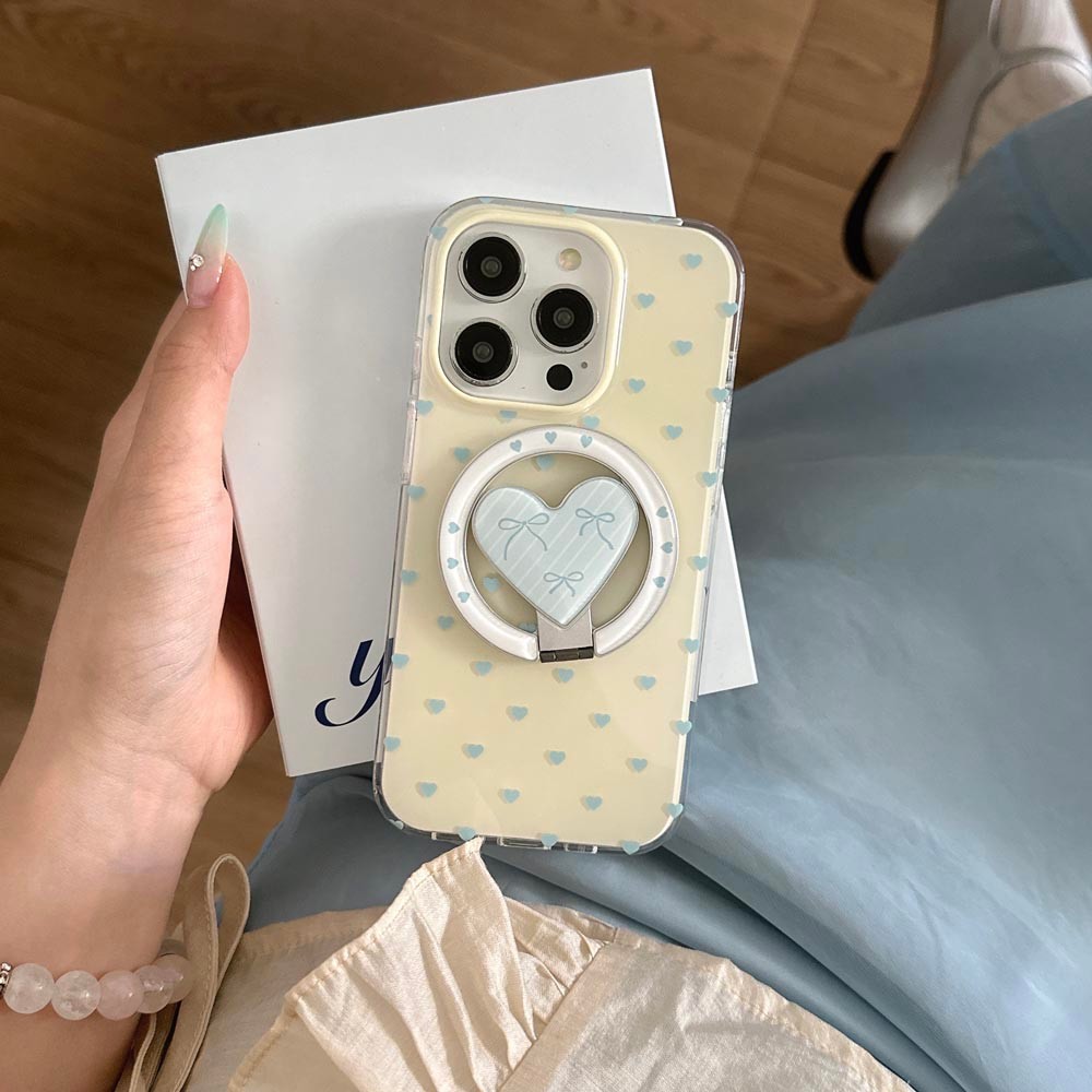 ปลอกปกแข็งเข้ากันได้กับiPhone 13 13Pro 13ProMax 14 14Pro 14ProMax 15Pro 15ProMax 16 16Pro 16ProMax 17Pro 17ProMax Blue Loveรูปแบบแม่เหล็กกรณี