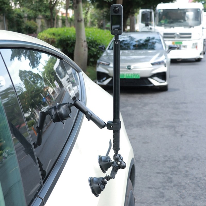 3C อลูมิเนียมกล้องดูด Mount Head Adapter กล้อง Action Selfie Stick สําหรับ X2 X4 Action กล้อง Selfie