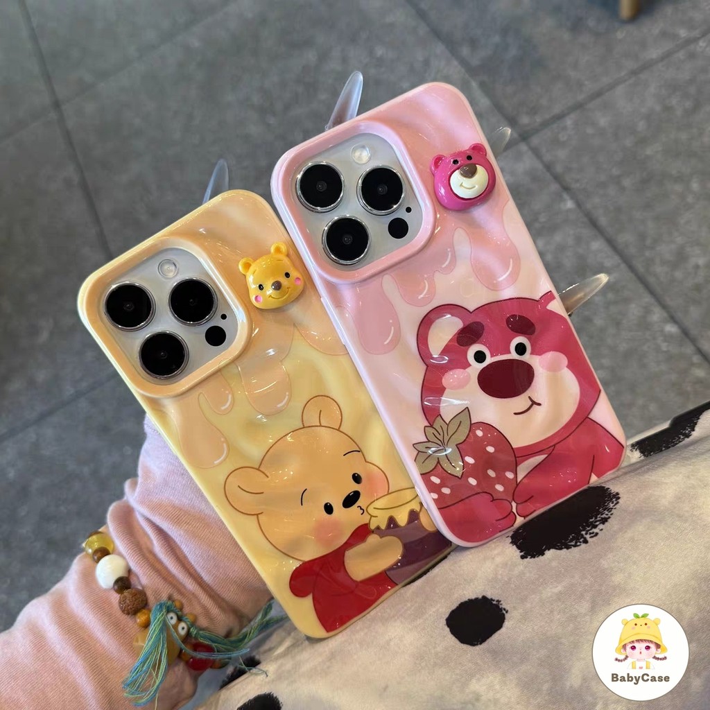 เคสไอโฟน 11 สำหรับ iPhone 15 13 16 11 14 12 Pro Max 15 14 16 6 6S Plus XR X XS ปกการ์ตูนล็อตโซ่วินนี่เดอะพูห์สุดน่ารัก - รูปที่ 5
