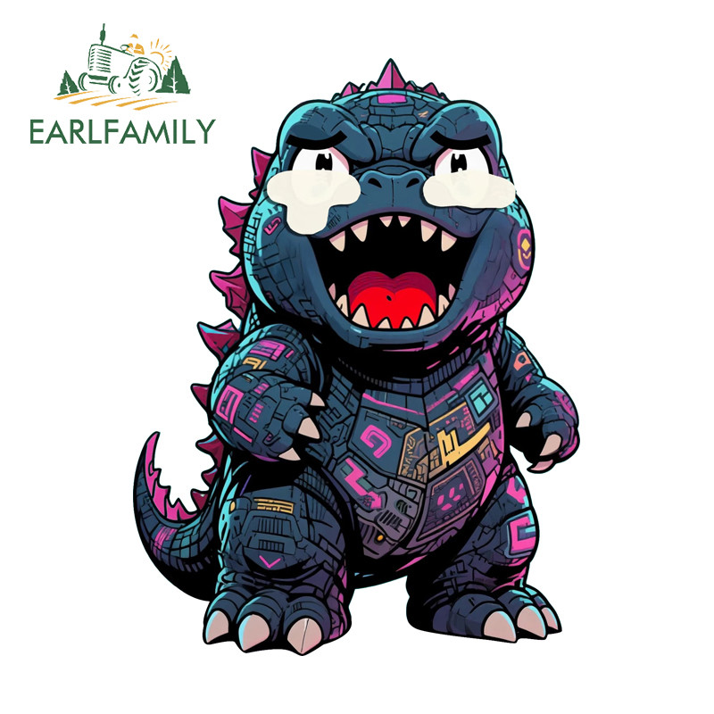 EARLFAMILY Godzilla x Crybaby การ์ตูนรถสติกเกอร์แฟชั่นกันน้ํา JDM ไวนิล Decals เหมาะสําหรับรถจักรยานยนต์สเก็ตบอร์ดกระจกแล็ปท็อป