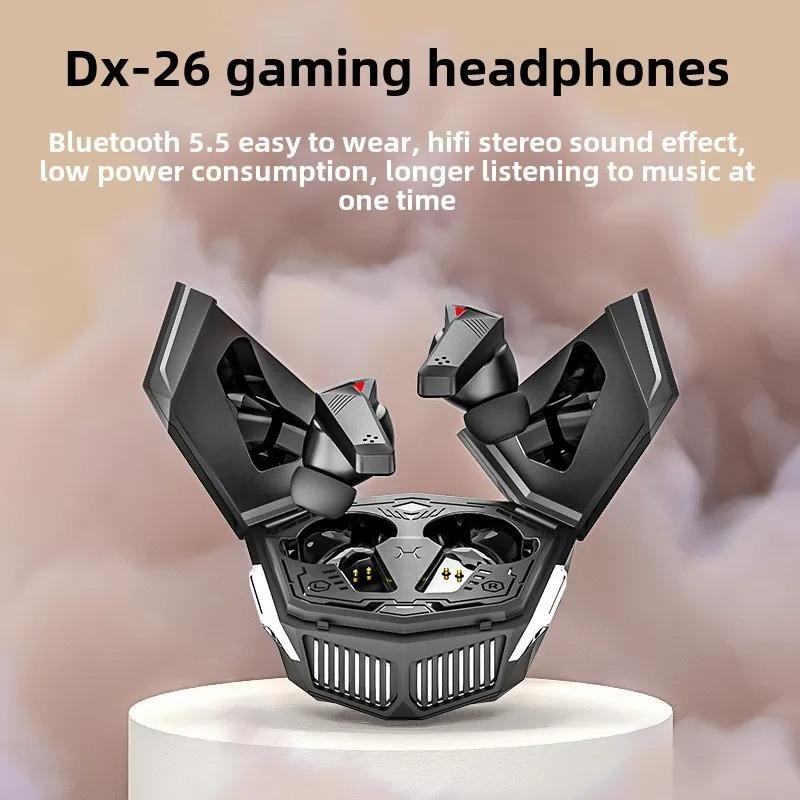 100% ยี่ห้อใหม่ + คุณภาพสูง DX-26 หูฟังไร้สายสําหรับเล่นเกม Mecha สไตล์หูฟังกีฬา TWS หูฟังบลูทูธ