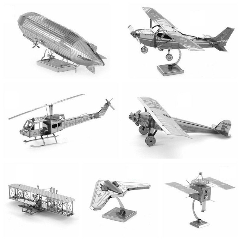 ชุดโมเดลโลหะ 3D เครื่องบิน Cessna 172 Metal Earth Fascinations สำหรับเป็นของขวัญ
