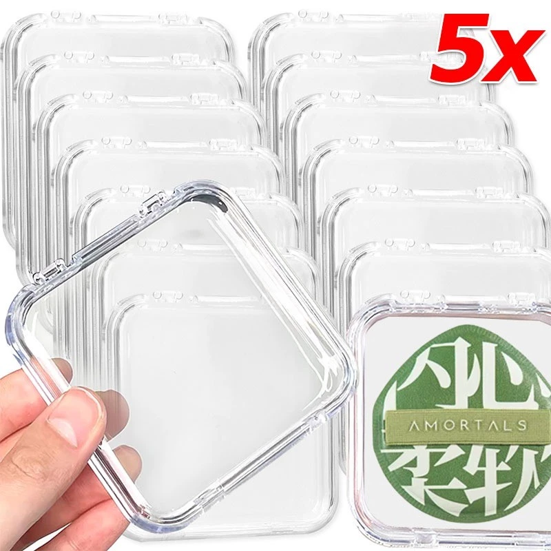 กล่องเก็บแผ่นสําลีทรงสี่เหลี่ยม 1/3/5 ชิ้น / ที่ใส่พัฟแป้งสําหรับเดินทาง / เคสโชว์เล็บแบบใส