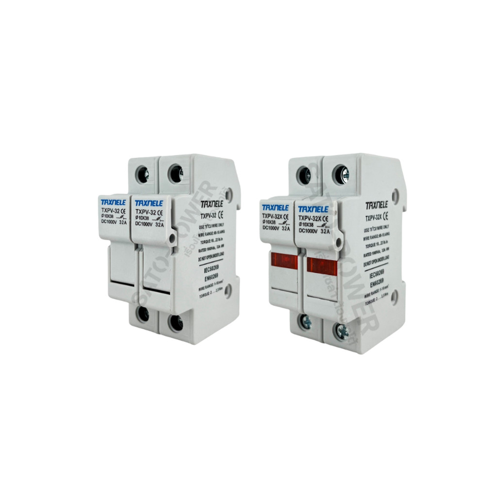 Cason DC FUSE HOLDER 1000V 2P TXPV-32 (ไม่มีไฟ) TXPV-32X (มีไฟ) | ติดตั้งสะดวก ปลอดภัยในการใช้งาน | 