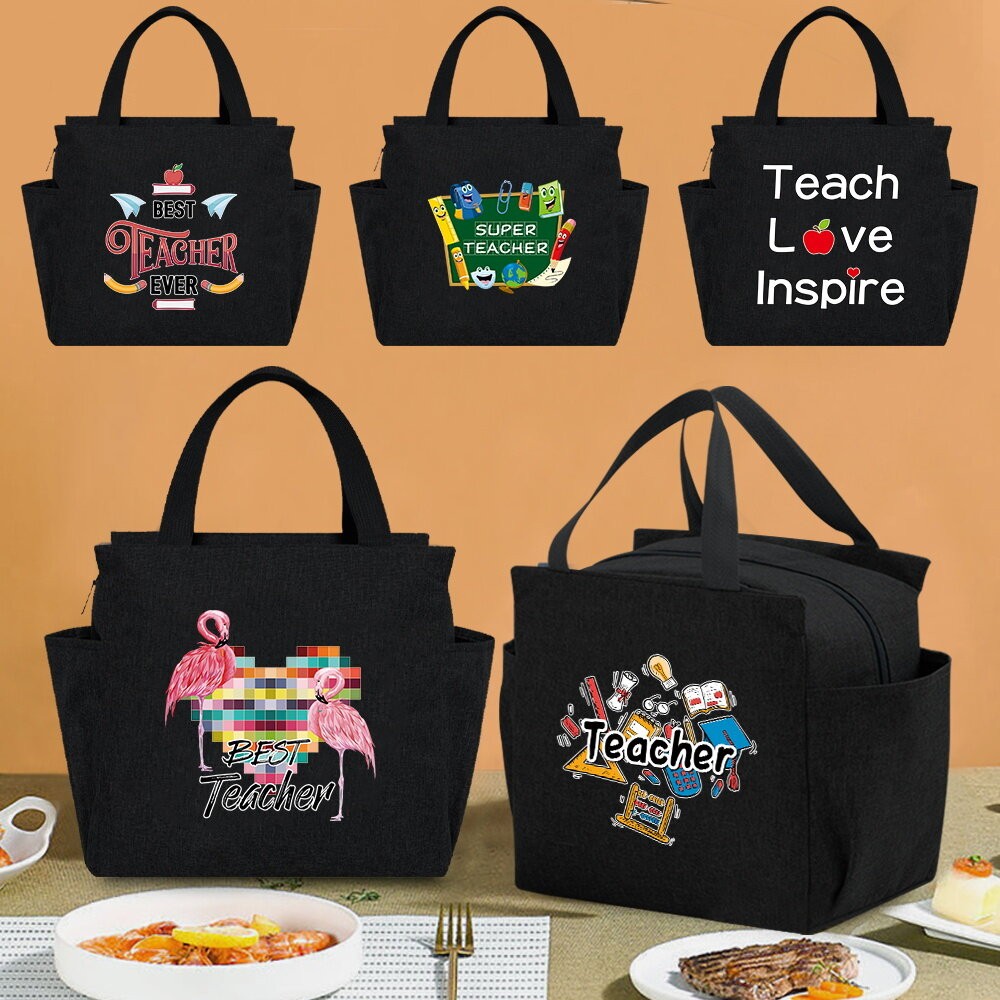 Insulated Lunch Bag Reusable Lunch Box Bag Insulated lunch bag for school bag Portable Canvas Lunch 
