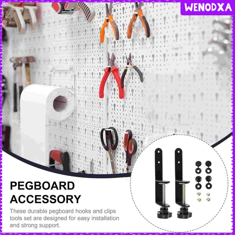 [Wenodxa] 2 ชิ้น Pegboard Desk Mount Clamp Stand คลิปหนีบโต๊ะสําหรับ Office Kitchen Home