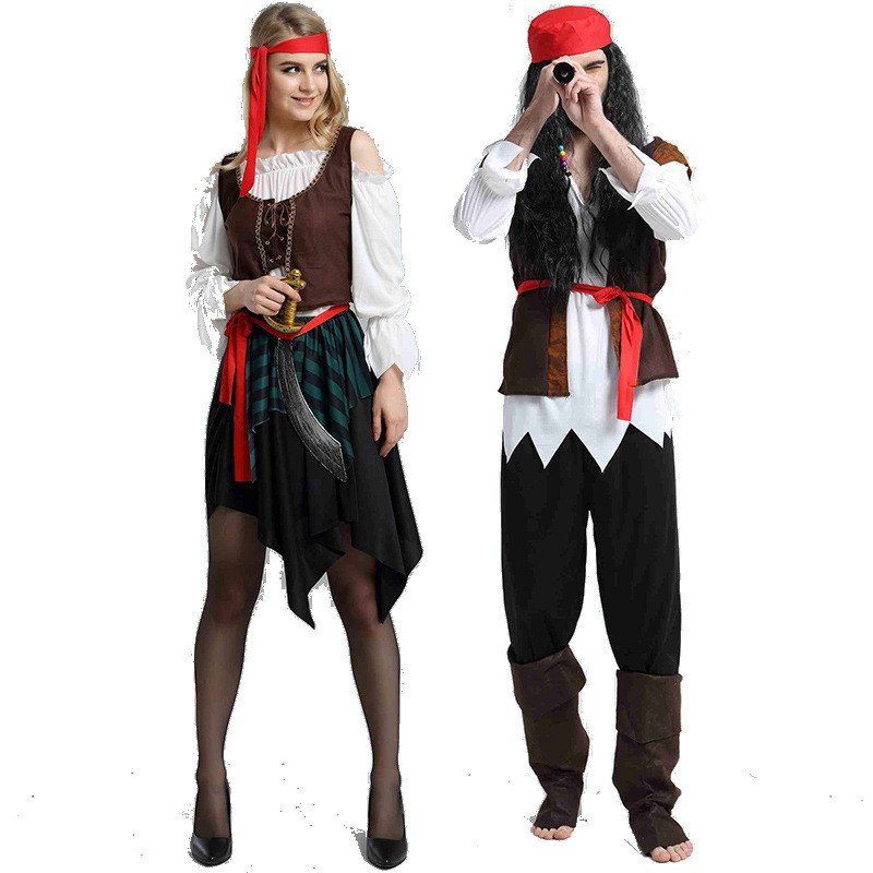 ชุดคอสเพลย์โจรสลัด Pirate Costume Adult Caribbean Pirate Costume cosplay Halloween Adult Costume